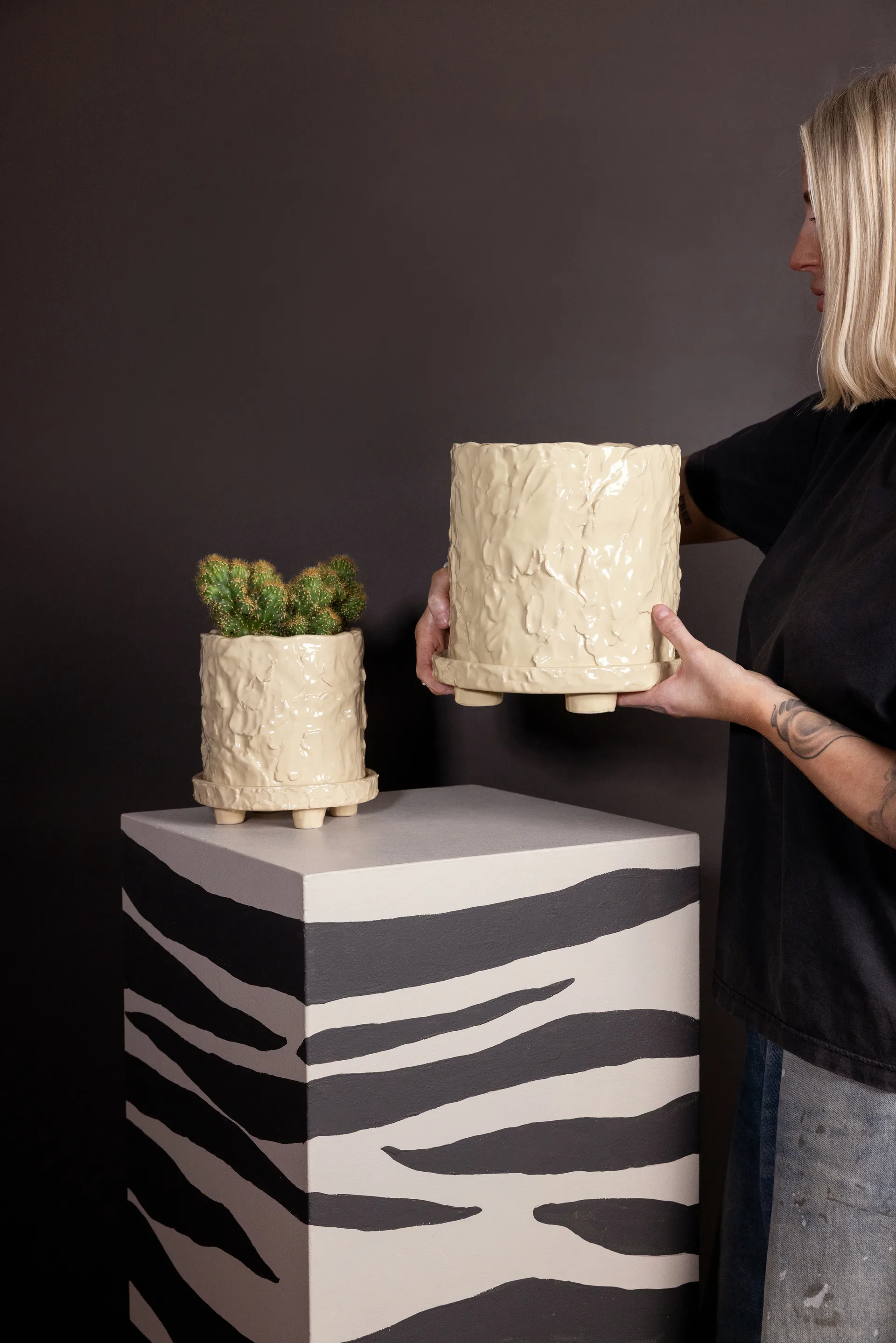 Muddy pot L Ø23 cm, Beige Byon