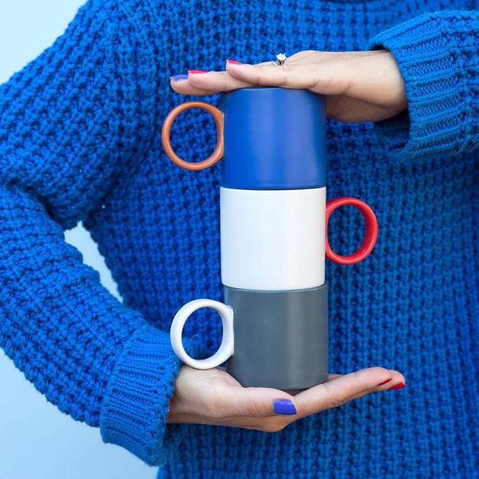 Noor cup Ø7.5 cm, green-grey Byon