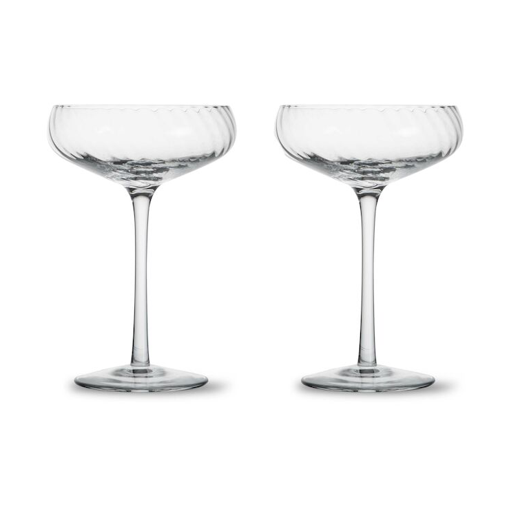 Byon Opacity champagne coupe 300 ml 2-pack Clear | Scandinavian Design | Champagne glasses | Transparent