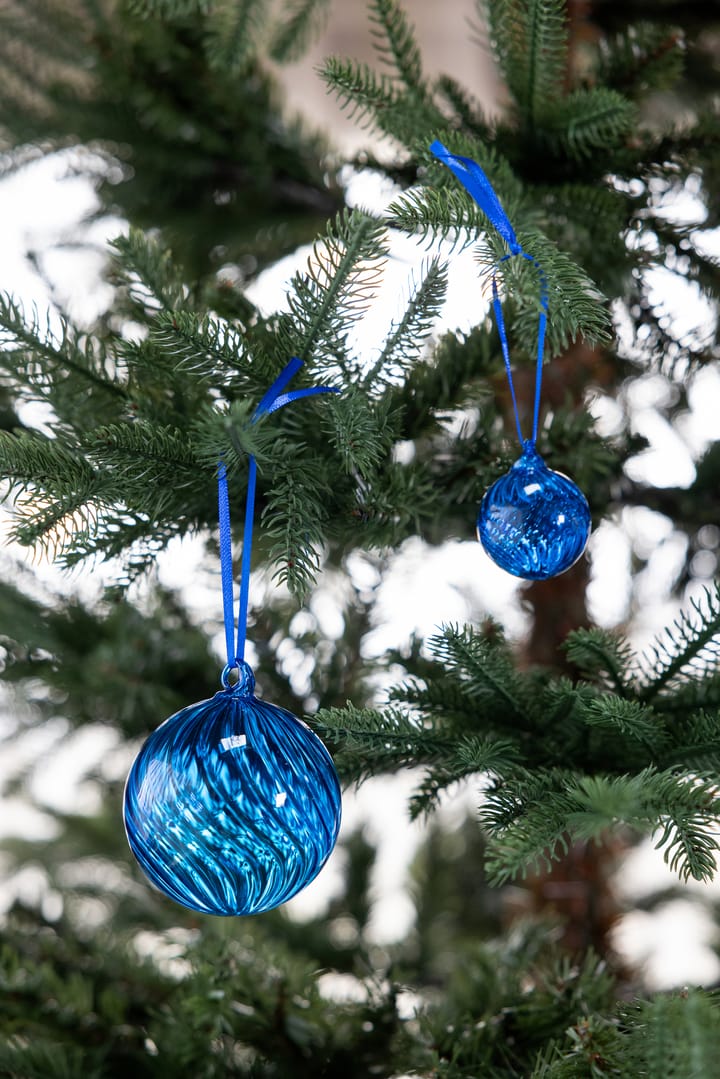 Opacity Christmas tree bauble M Ø8 cm 2-pack, Blue Byon