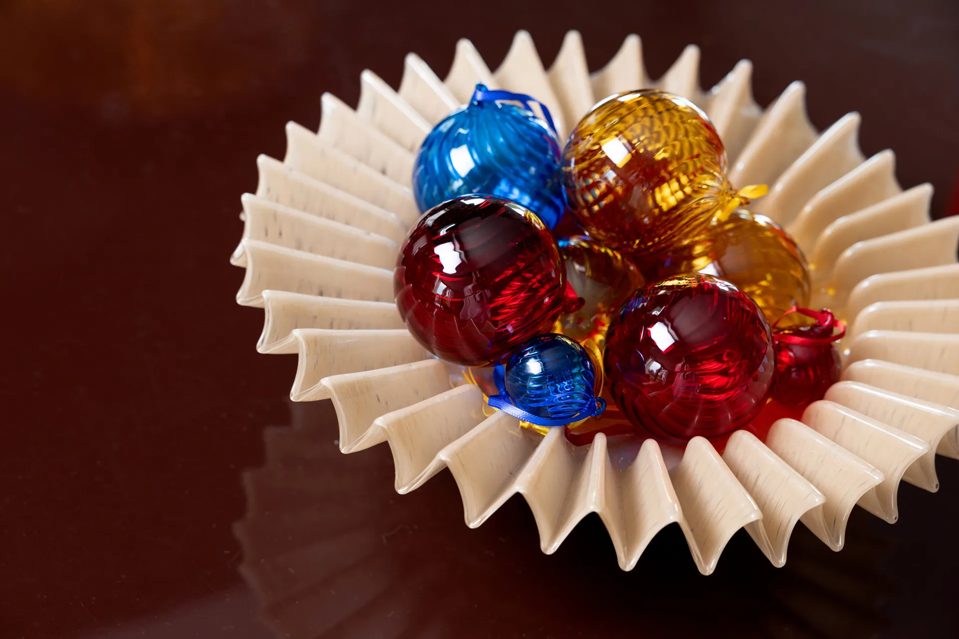 Opacity Christmas tree bauble M Ø8 cm 2-pack, Yellow Byon