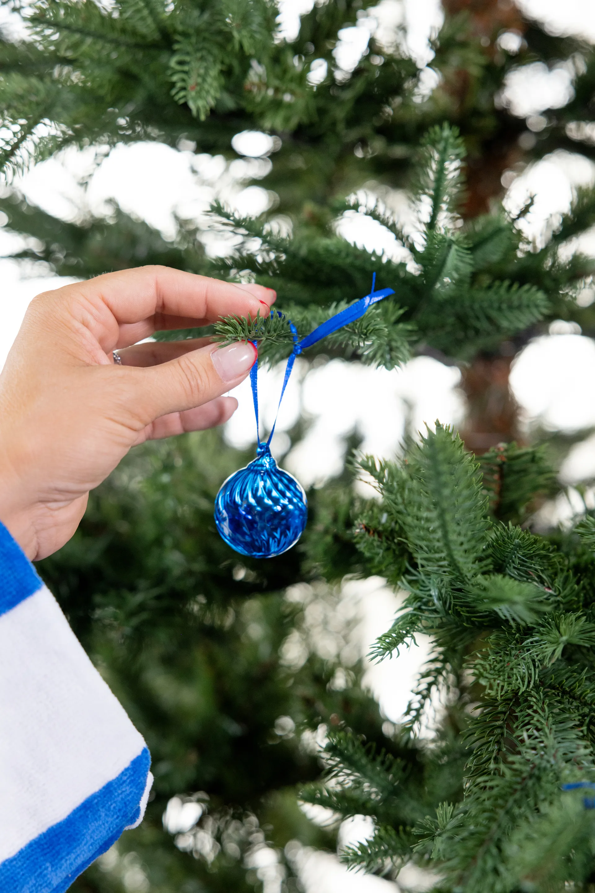 Opacity Christmas tree bauble XS Ø4 cm 4-pack, Blue Byon