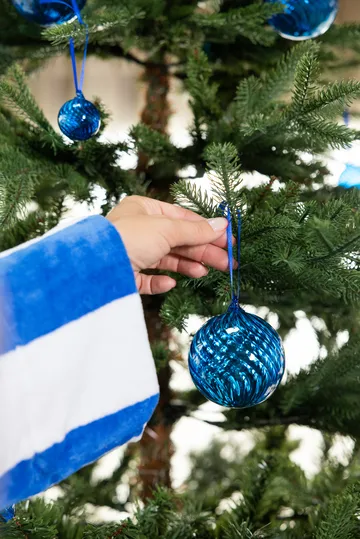 Opacity Christmas tree bauble XS Ø4 cm 4-pack - Blue - Byon