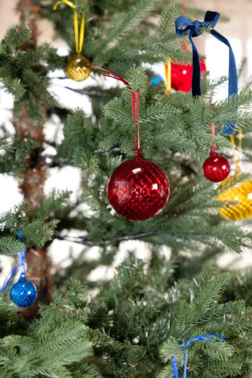 Opacity Christmas tree bauble XS Ø4 cm 4-pack - Red - Byon