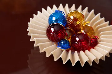 Opacity Christmas tree bauble XS Ø4 cm 4-pack - Red - Byon