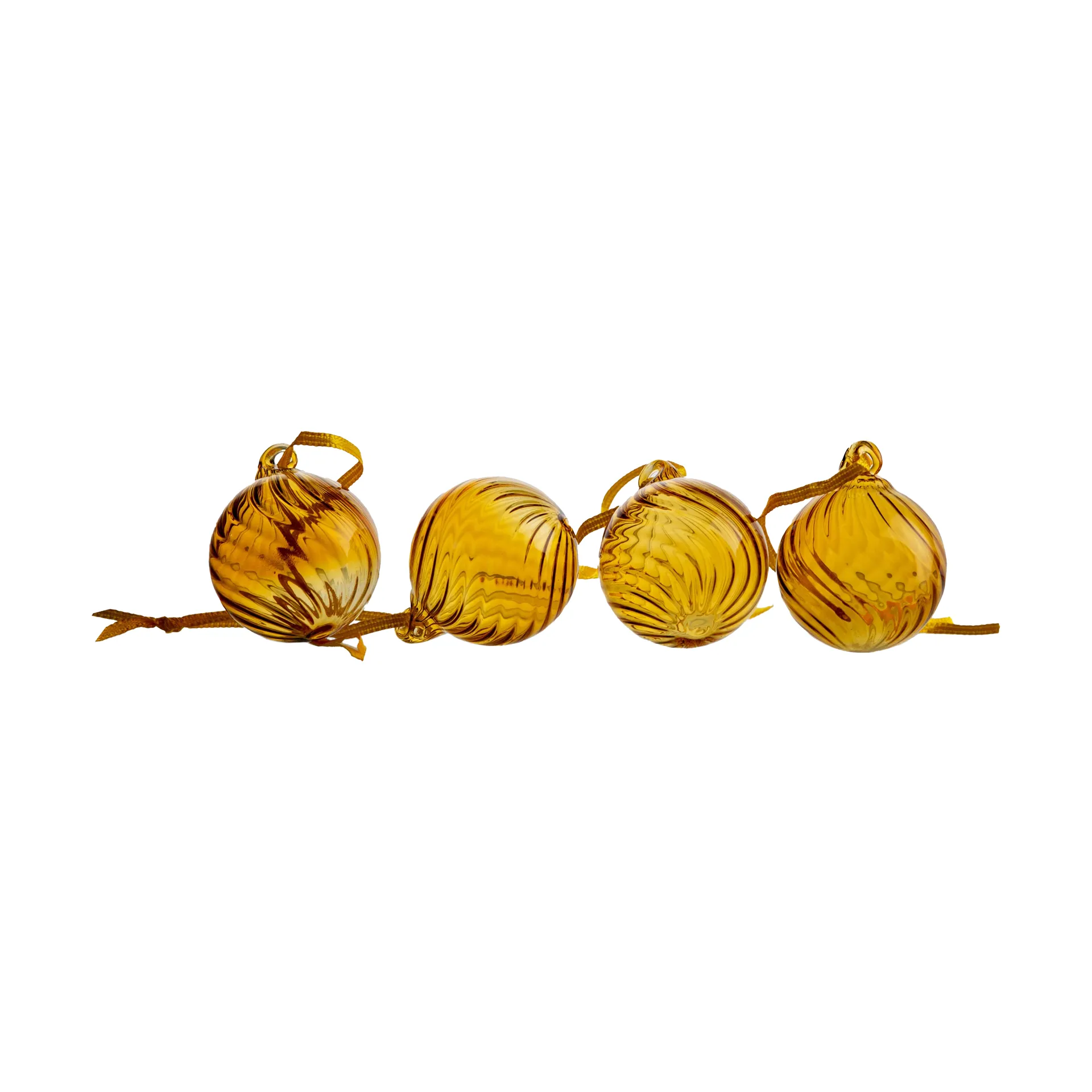 Opacity Christmas tree bauble XS Ø4 cm 4-pack, Yellow Byon