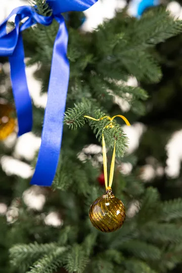 Opacity Christmas tree bauble XS Ø4 cm 4-pack - Yellow - Byon