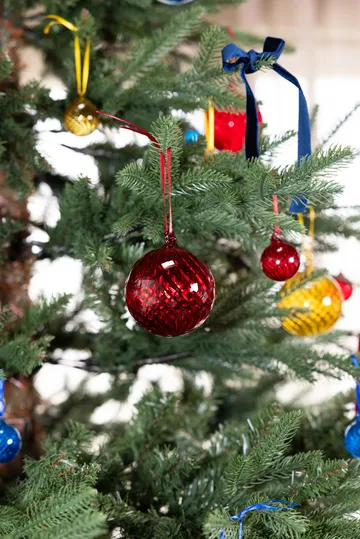 Opacity Christmas tree bauble XS Ø4 cm 4-pack - Yellow - Byon