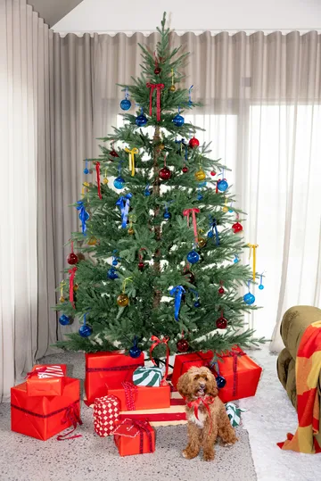 Opacity Christmas tree bauble XS Ø4 cm 4-pack - Yellow - Byon