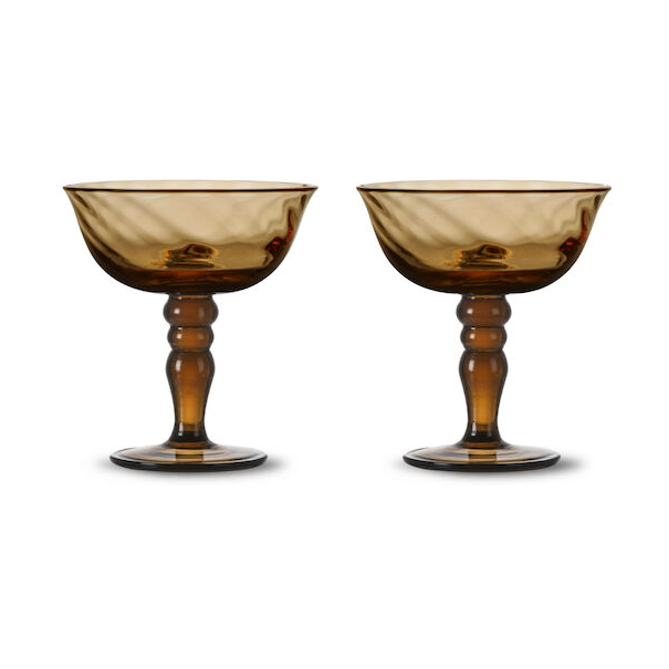 Byon Opacity Italian champagne coupe 15 cl 2-pack Brown