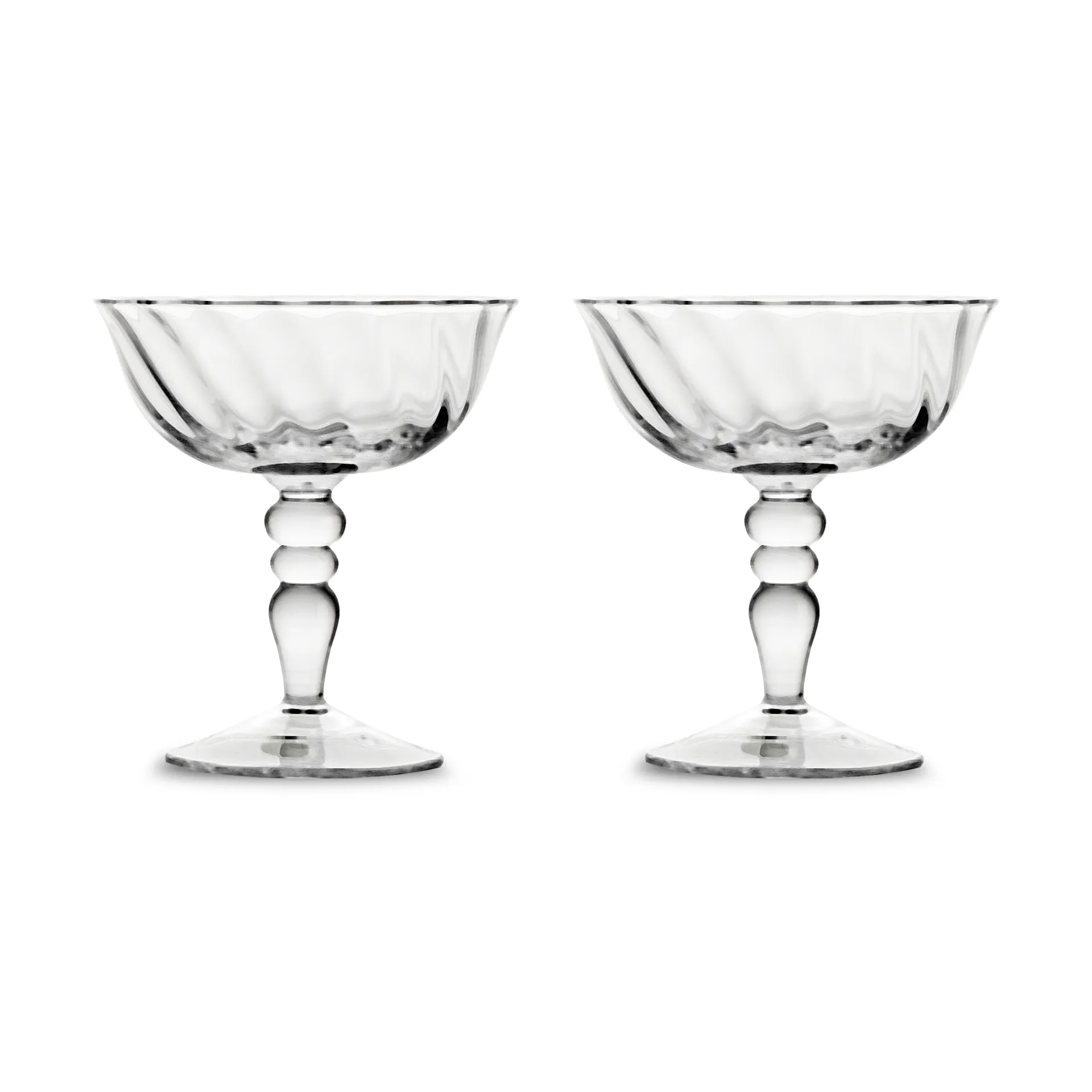 Opacity Italian champagne coupe 15 cl 2-pack, Clear Byon