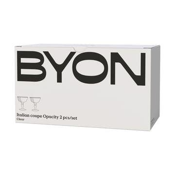 Opacity Italian champagne coupe 15 cl 2-pack - Clear - Byon