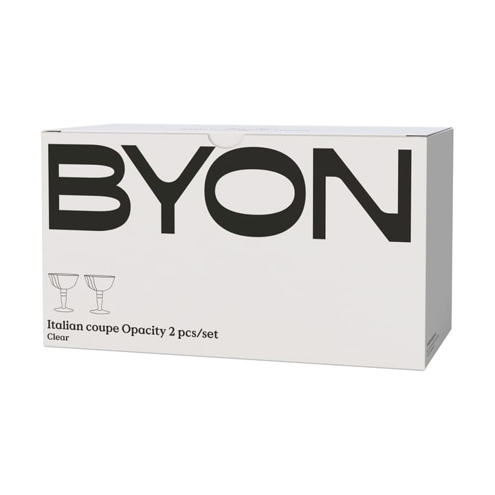 Opacity Italian champagne coupe 15 cl 2-pack, Clear Byon