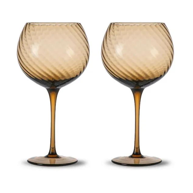 Byon Opacity wine glasses 47 cl 2-pack Brown | Scandinavian Design | Wine glasses | Brown