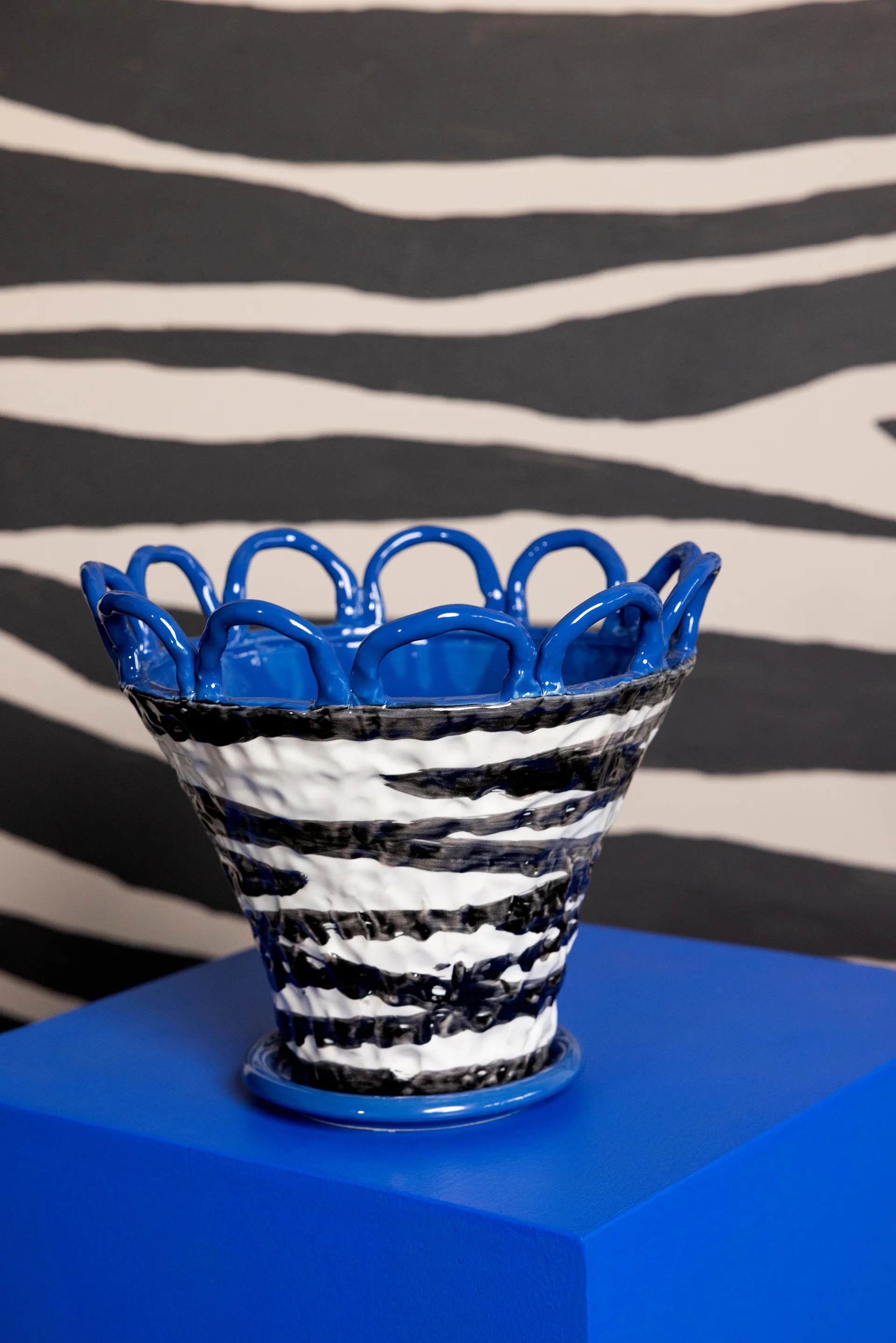 Patty pot S Ø25 cm, Zebra-blue Byon