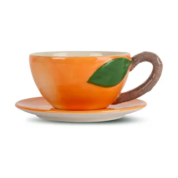 Peach cup with saucer - Orange - Byon