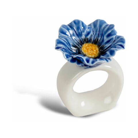 Poppy napkin ring 2-pack - Blue - Byon