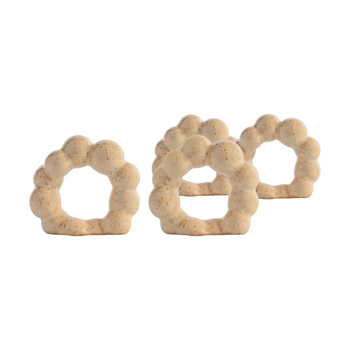 Porto napkin ring 4-pack - Beige - Byon