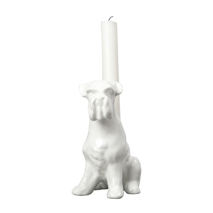 Schnauzer candle sticks 14.5 cm - White - Byon