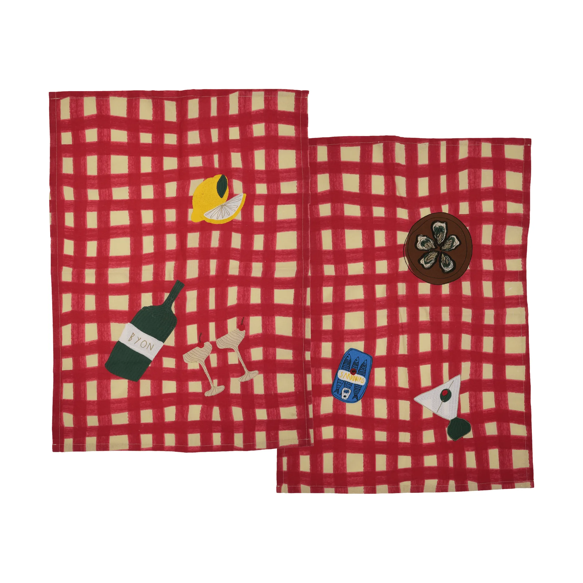 Sera kitchen towel 2-pack, Red, 50x70 cm Byon