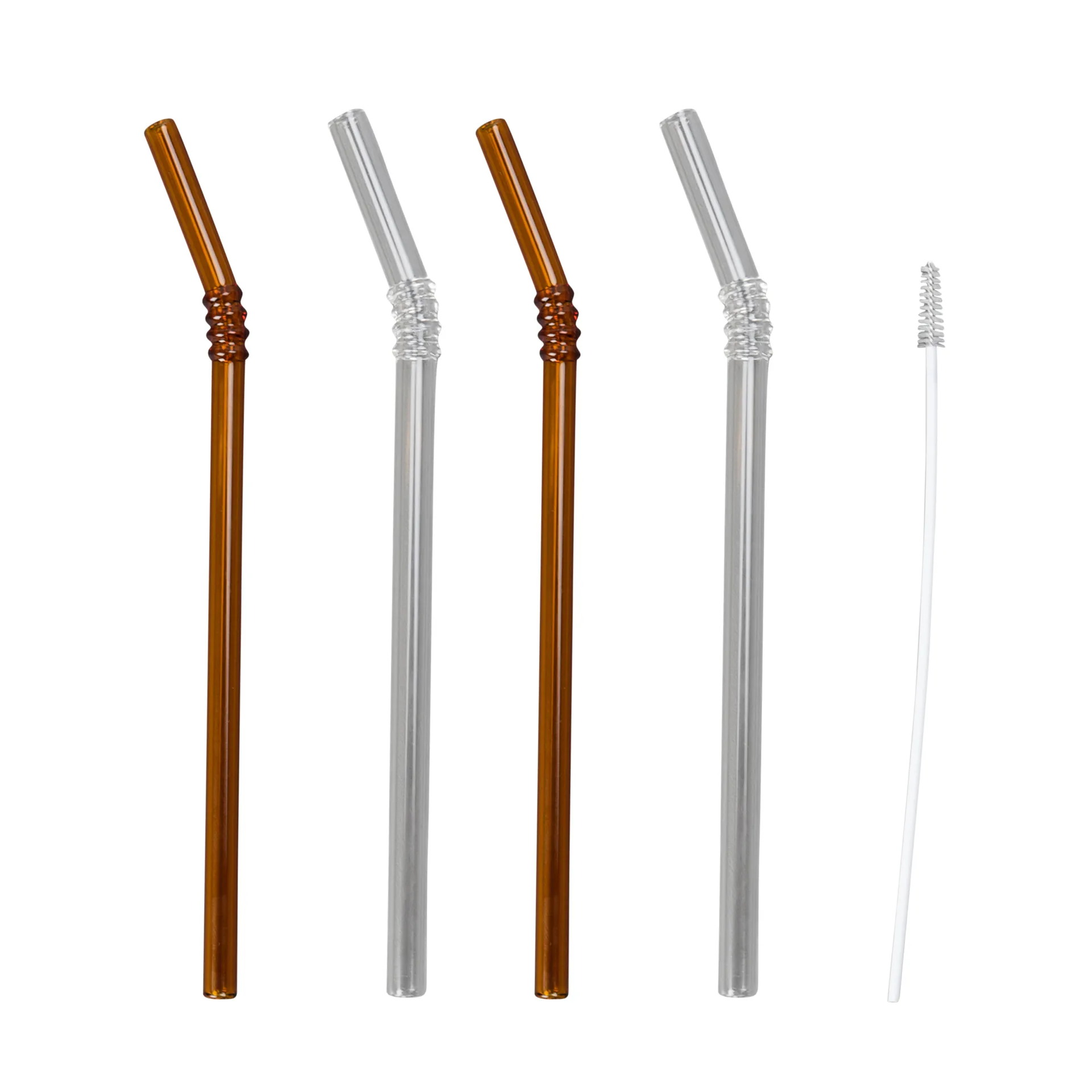Smile straws 4-pack, Clear-brown Byon