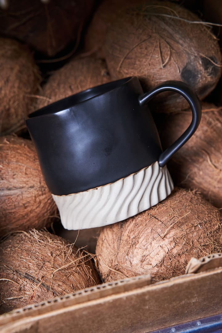 Swirl mug 38 cl - Black-beige - Byon