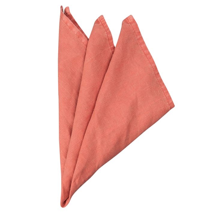 Trapani linen napkin, Coral Byon