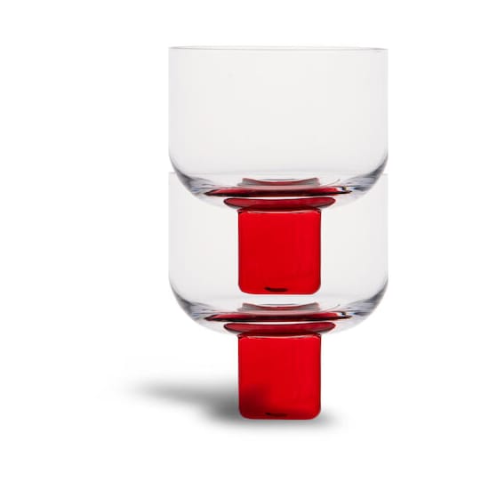 Victoria glass 35 cl 2-pack - Red-clear - Byon