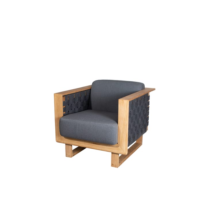 Angle lounge chair - Dark grey, teak - Cane-line