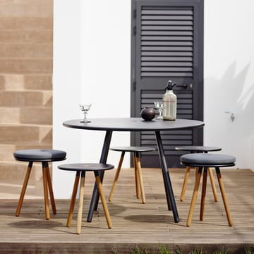 Area table/stool - White, teak legs - Cane-line
