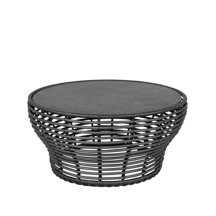 Basket coffee table - Fossil black, large, grey braided base - Cane-line