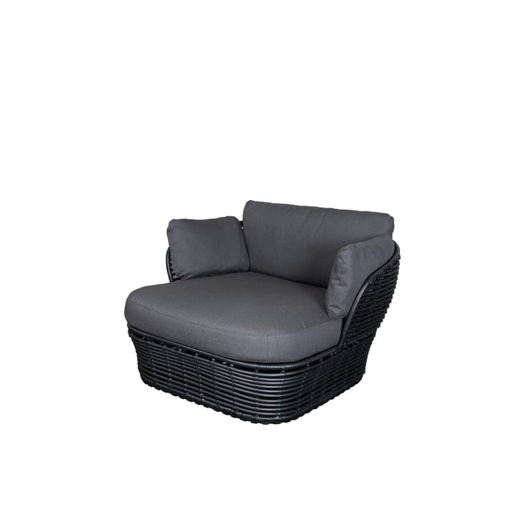 Basket lounge armchair - Graphite grey, incl. grey cushions - Cane-line