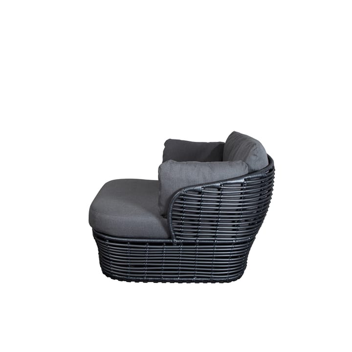 Basket lounge armchair - Graphite grey, incl. grey cushions - Cane-line