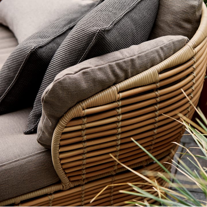 Basket lounge armchair - Natural, incl. taupe cushions - Cane-line