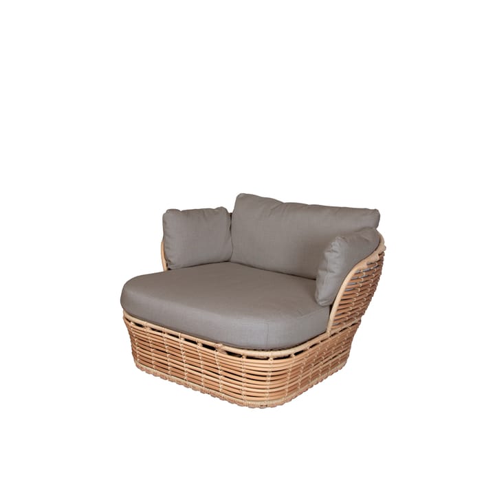 Basket lounge armchair - Natural, incl. taupe cushions - Cane-line