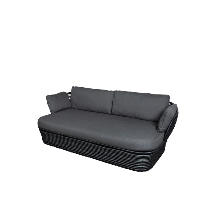 Basket sofa 2-seater - Graphic grey, grey cushions - Cane-line