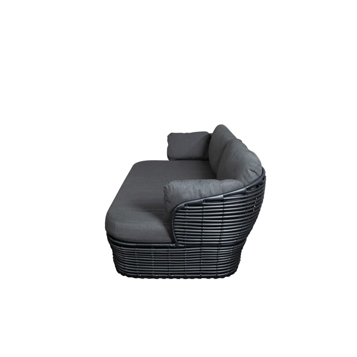 Basket sofa 2-seater - Graphic grey, grey cushions - Cane-line