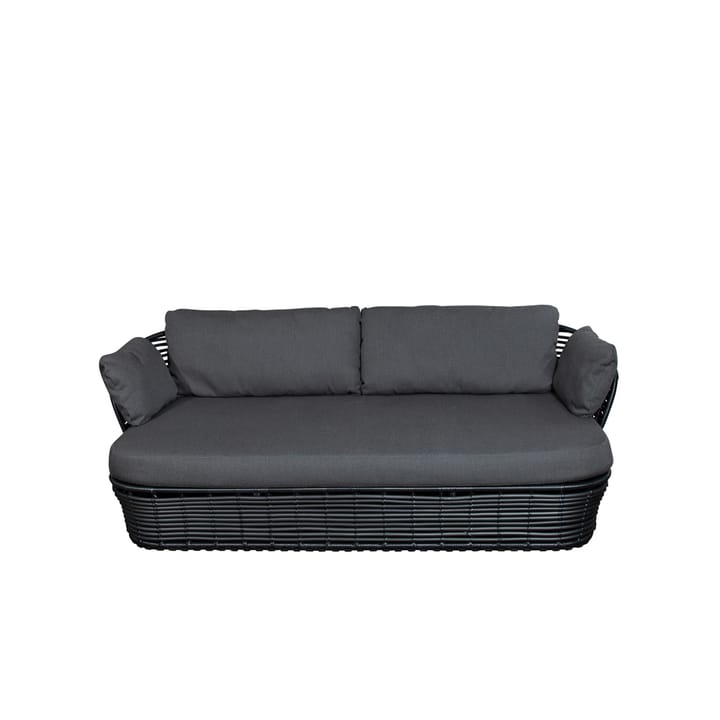 Basket sofa 2-seater - Graphic grey, grey cushions - Cane-line