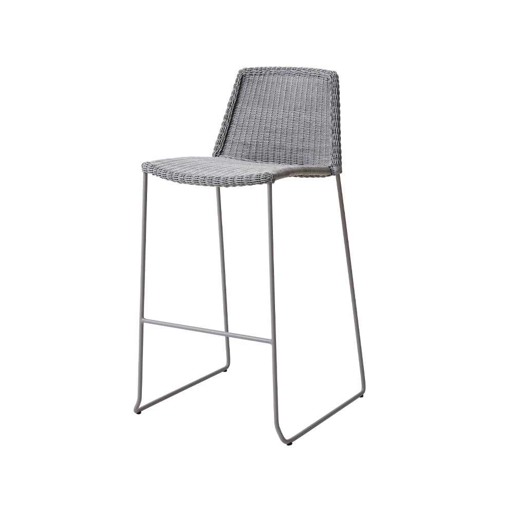 Cane-line Breeze barstool Light grey | Scandinavian Design | Garden chairs | Grey