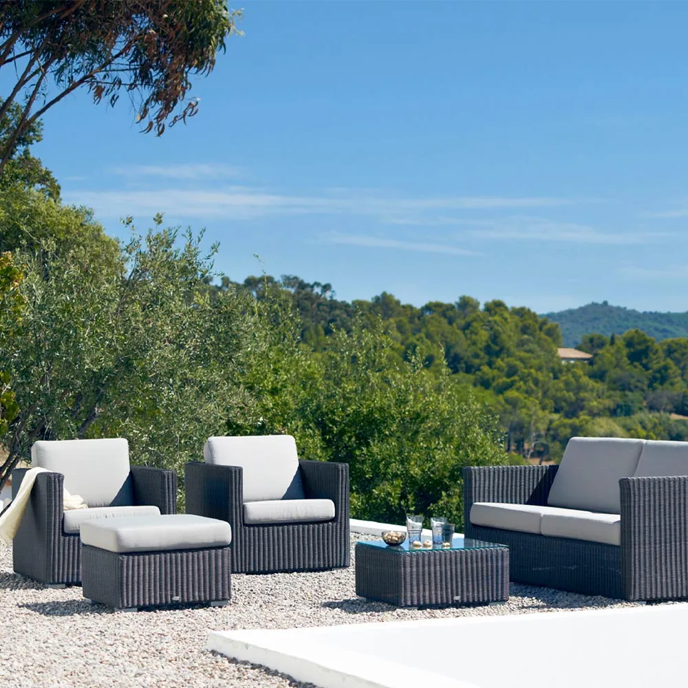 Chester footstool, Graphic Cane-line