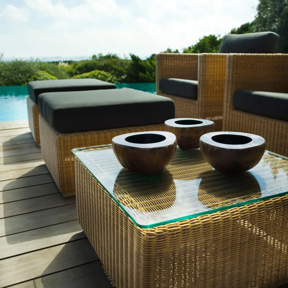 Chester footstool, Graphic Cane-line