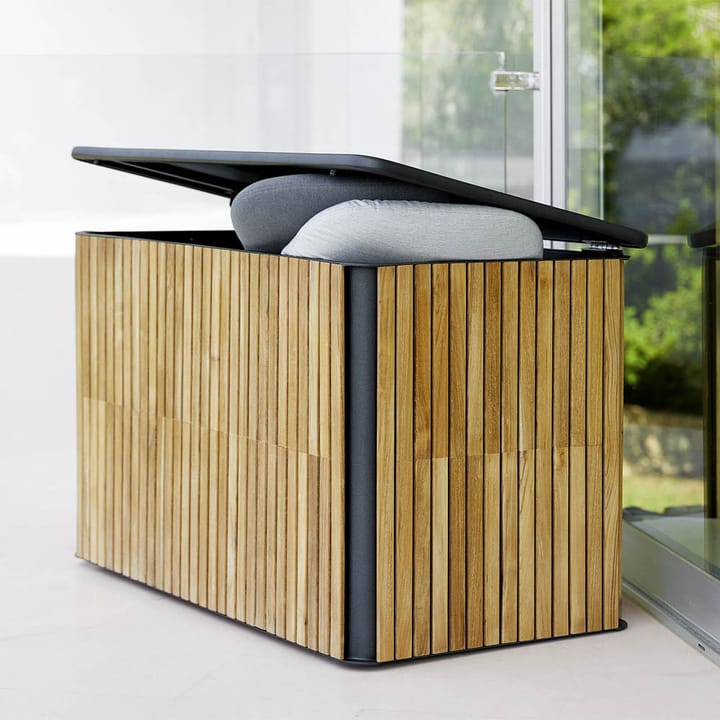 Combine cushion box - Teak, lava grey, large - Cane-line