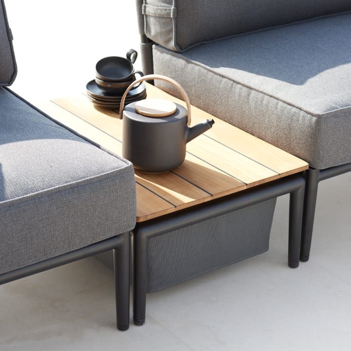 Conic box table - Light grey, teak - Cane-line