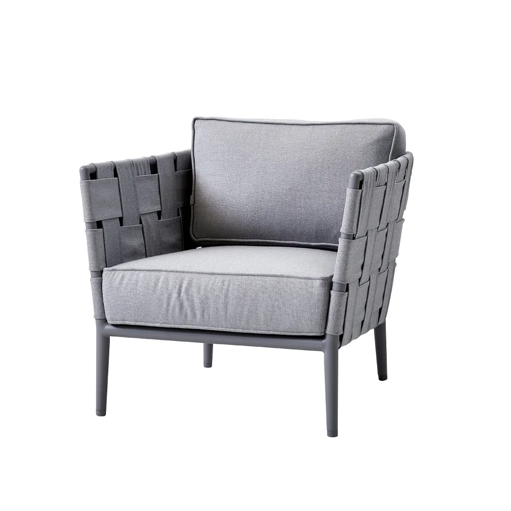 Cane-line Conic lounge armchair Light grey, incl. cushions