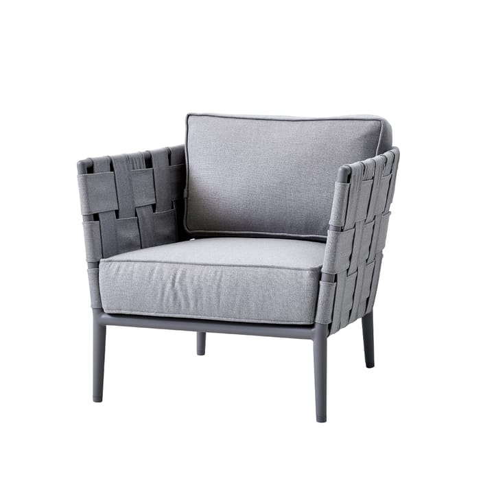 Conic lounge armchair - Light grey, incl. cushions - Cane-line