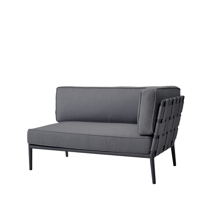 Conic modular sofa - Cane-Line airtouch grey, left, incl. cushions - Cane-line