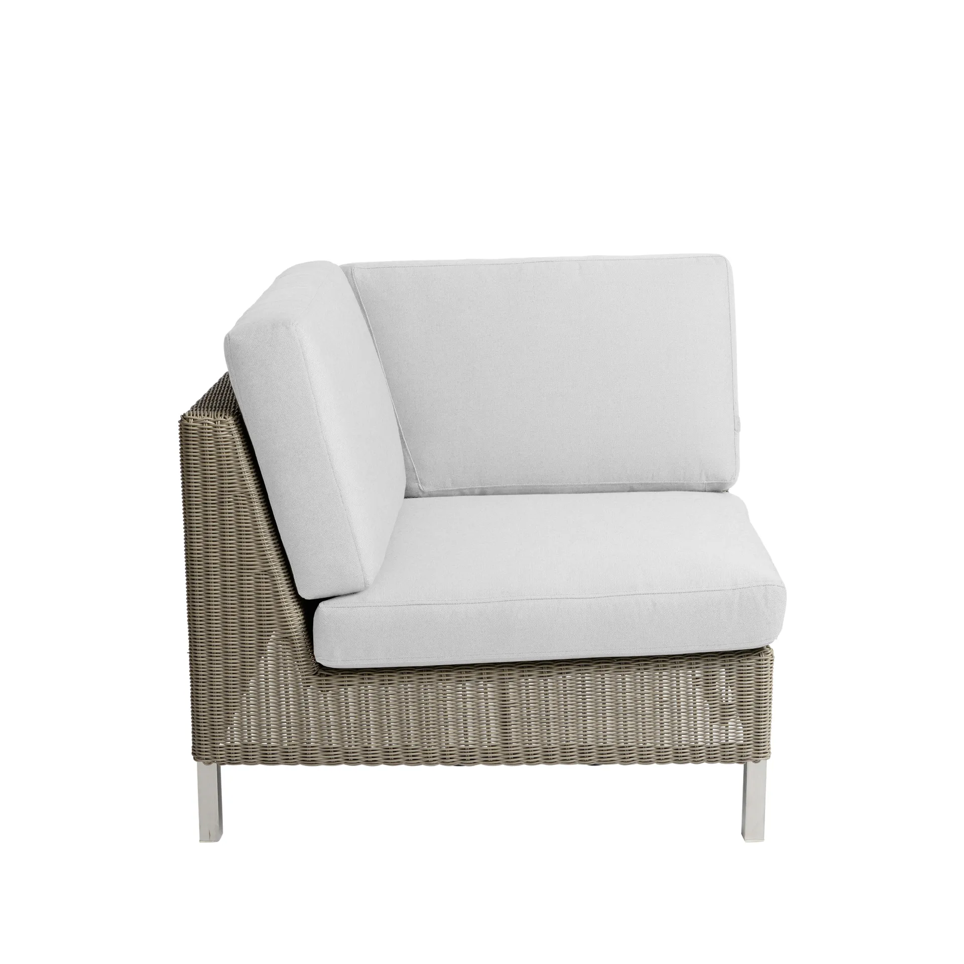 Connect corner section, Taupe, corner section, white cushions Cane-line