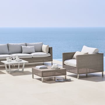 Connect modular sofa - 2-seater taupe, left, white cushions - Cane-line