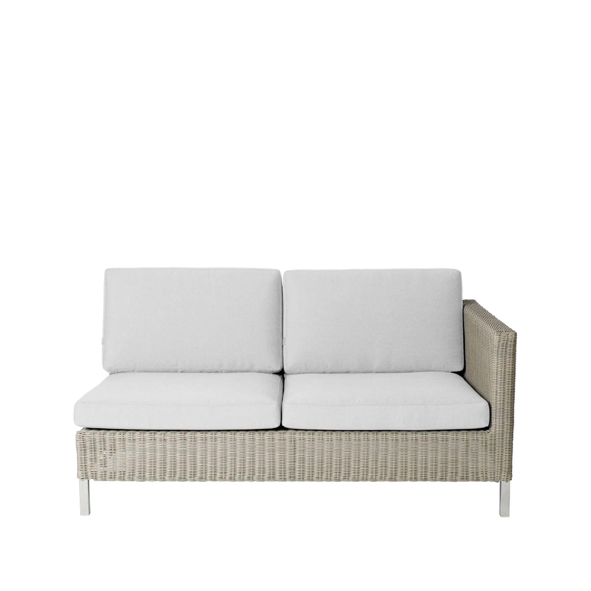 Connect modular sofa, 2-seater taupe, left, white cushions Cane-line