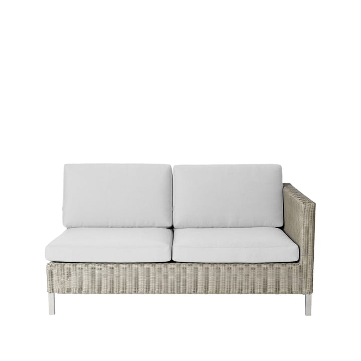 Connect modular sofa - 2-seater taupe, left, white cushions - Cane-line